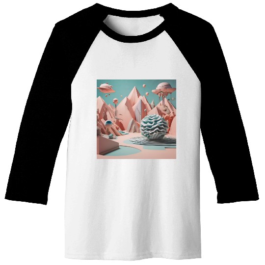 3D Surrealism Art Piece Baseball Tees