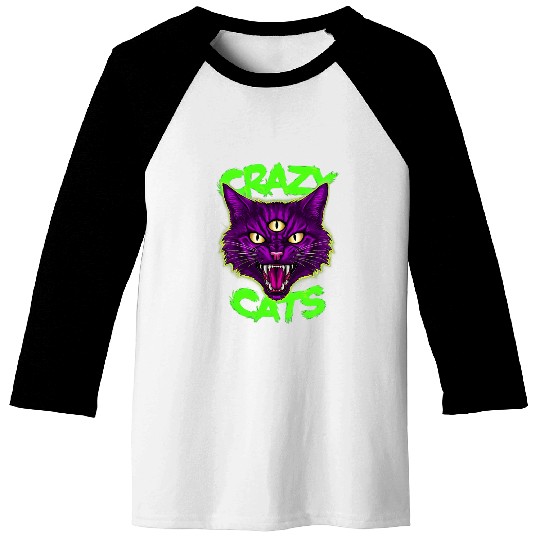 CRAZY CAT Baseball Tees