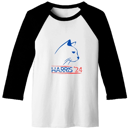 Funny Childless Cat Lady For Quote 2024 kamala Baseball Tees
