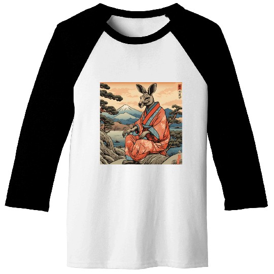 Retro Kangaroo Prank Design Baseball Tees