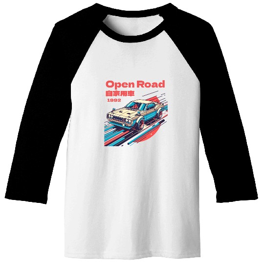 Retro Racing Car Japan Baseball Tees