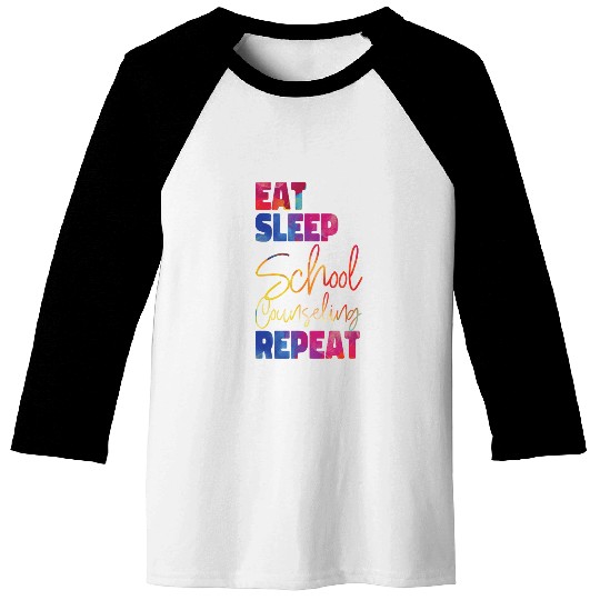 School Counselor Watercolor Eat Baseball Tees
