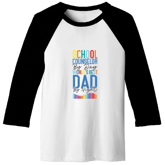School Counselor Dad School Baseball Tees