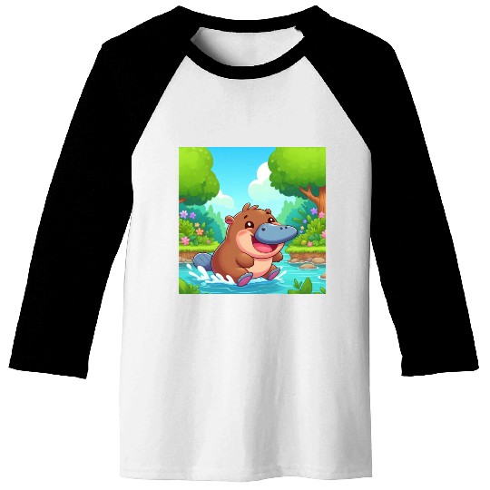 The hippo-platypus Baseball Tees