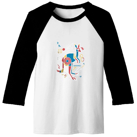 Geometric Kangaroo Art Colorful Abstract Baseball Tees