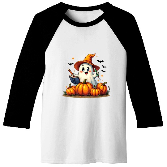 A very cute ghost welcomes back to school Baseball Tees