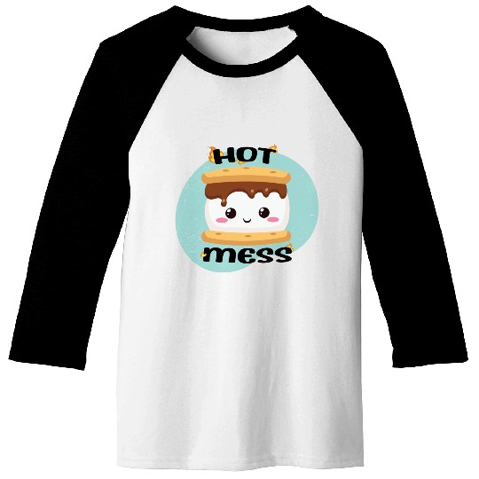 Hot Mess Kawaii S'more Meme Baseball Tees