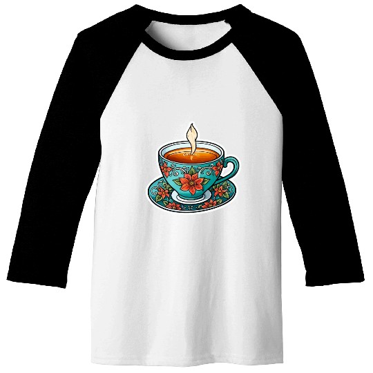 Cup Of Tea Neo Traditional Baseball Tees