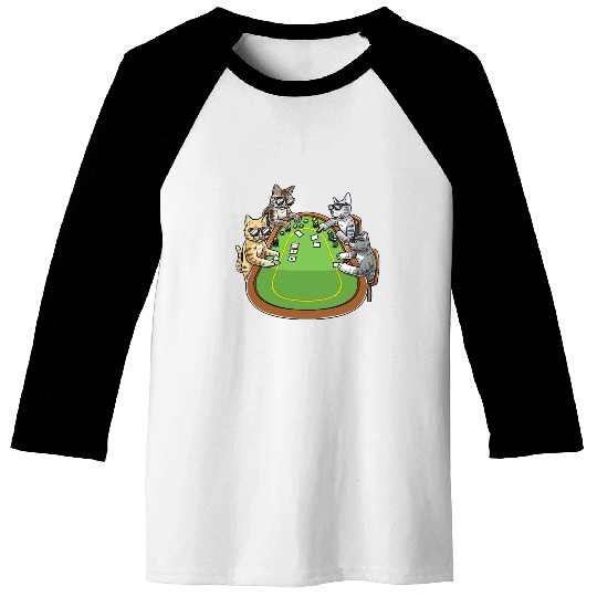 Poker Cats for Cat Lovers and Poker Players Baseball Tees