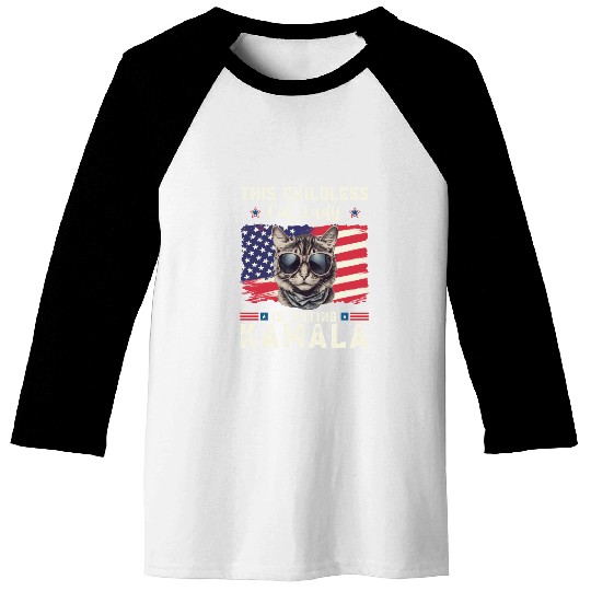 This childless Cat lady for kamala Harris 2024 Baseball Tees