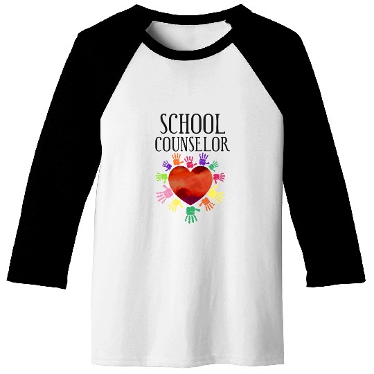 School Counselor Heart Baseball Tees