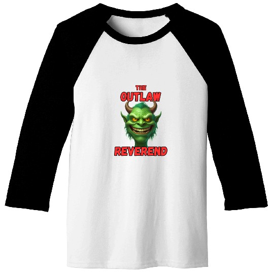 Outlaw Reverend Green Demon Baseball Tees