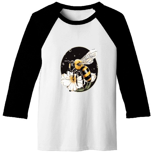 Bumble Bee on a Flower in a Bubble Baseball Tees