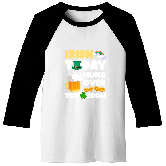 Ireland Shamrock Gold Flag Baseball Tees
