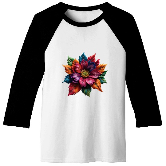 Spectrum Bloom - The Vivid Floral Symphony Baseball Tees