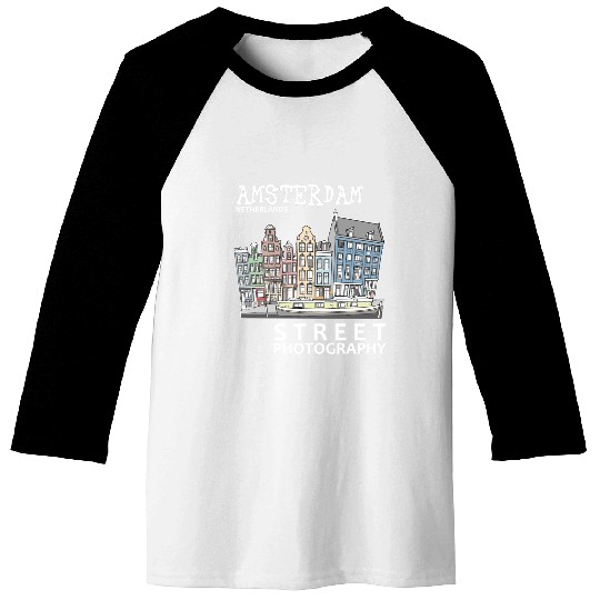 Amsterdam Street Photography Baseball Tees