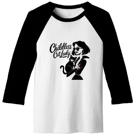 Childless Cat lady Kamala Harris Baseball Tees