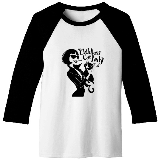 Childless Cat lady Kamala Harris Baseball Tees