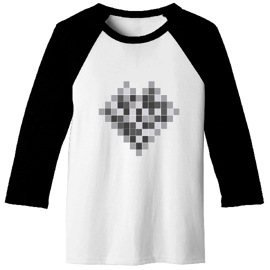 Squares arranged together to form a heart. Baseball Tees