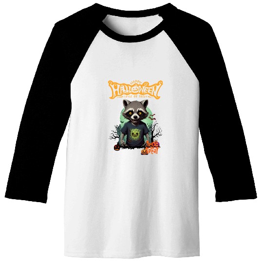 Trick or Treat Raccoon Baseball Tees