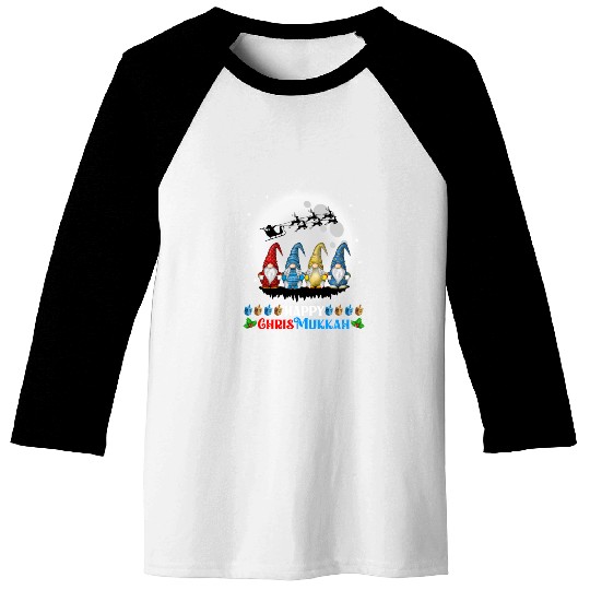 Happy Chrismukkah Gnomes Christmas Hanukkah Baseball Tees