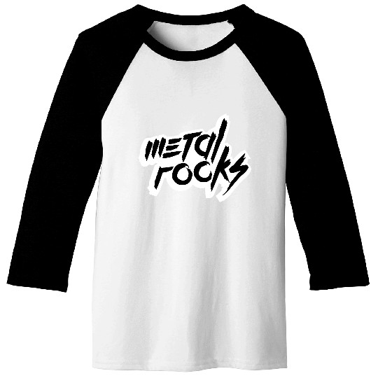 Heavy Metal Rocks Hard Rock Music Text Quote Logo Baseball Tees