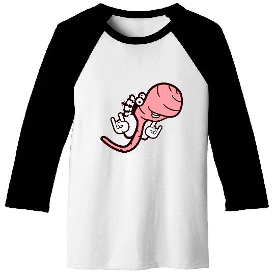 Cute Cool Worm Crown King Party Animal Fun Monster Baseball Tees