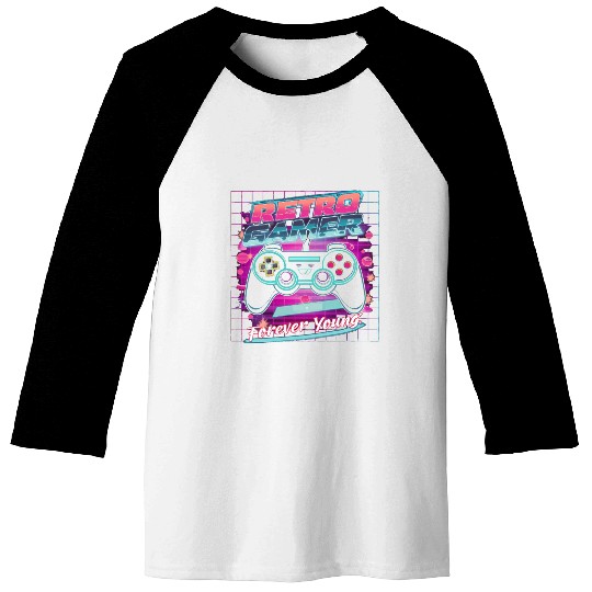 Retro Gamer Forever Young 01 Baseball Tees