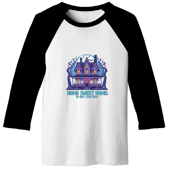 8 Bit Haunted House 01 Baseball Tees
