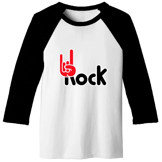 Heavy Metal Fun Hard Rock Music Horns Hand Gesture Baseball Tees