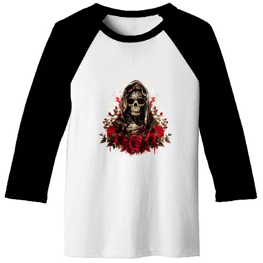 Santa Muerte Folk Saint Baseball Tees