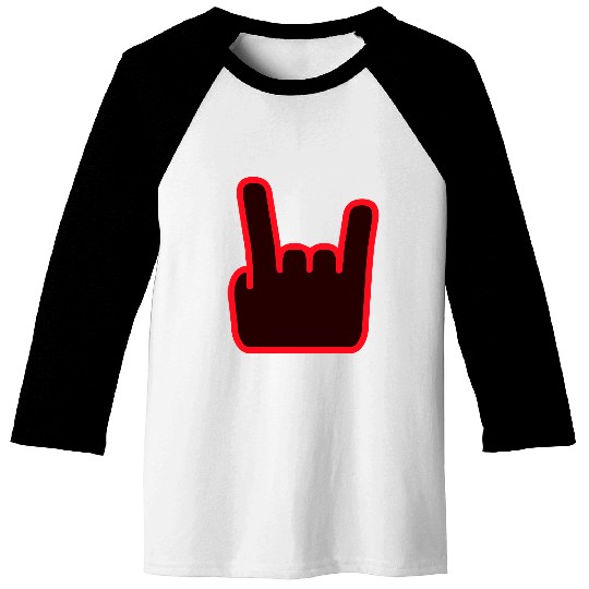 Heavy Metal Fun Hard Rock Music Horns Hand Gesture Baseball Tees