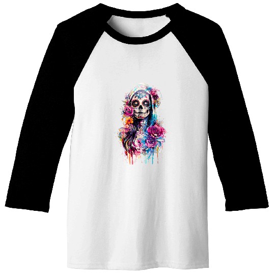 Santa Muerte Saint Mexican Folklore Dead Skull Baseball Tees