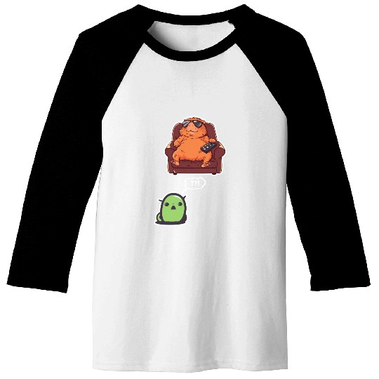 Funny Graphic Baseball Tees Capybara Selfie With Ufos Weird