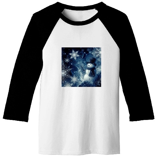 vintage snowman christmas holiday Baseball Tees