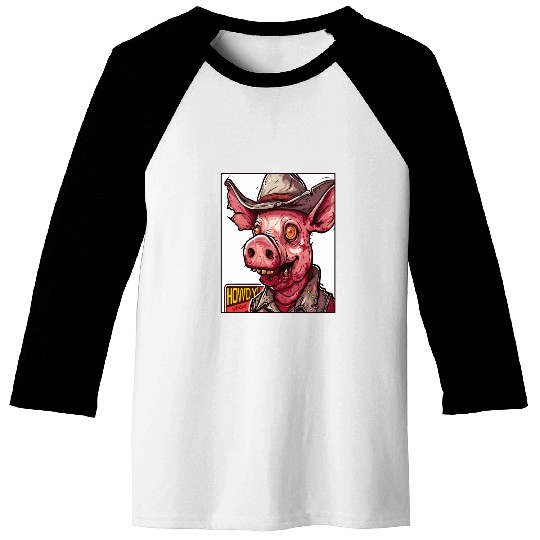 hillbilly redneck zombie cowboy pig Baseball Tees