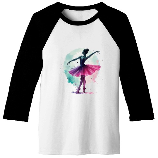 Ballerina Watercolor Baseball Tees