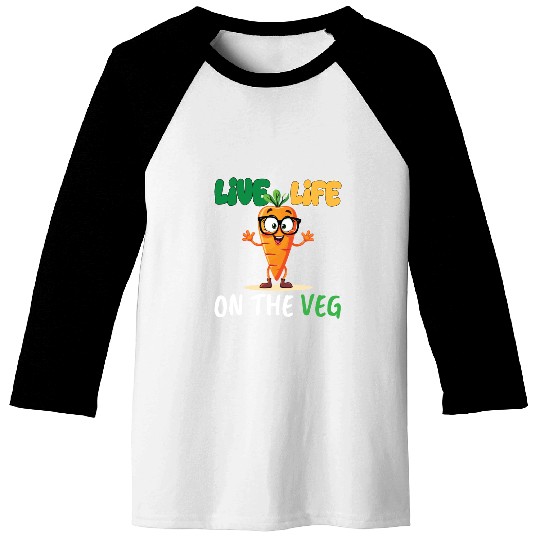 Funny plant based design_ carrot with funny Vegan Baseball Tees