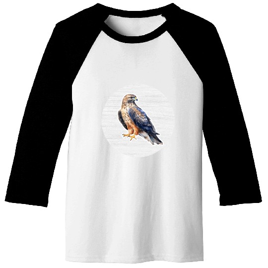 Hawk Watercolor Drawing Baseball Tees