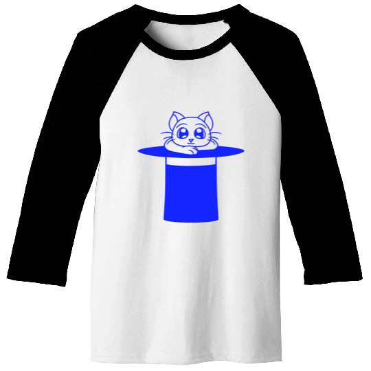 Magical Enchanted Top Hat Cylinder Wizard Cat Sir Baseball Tees