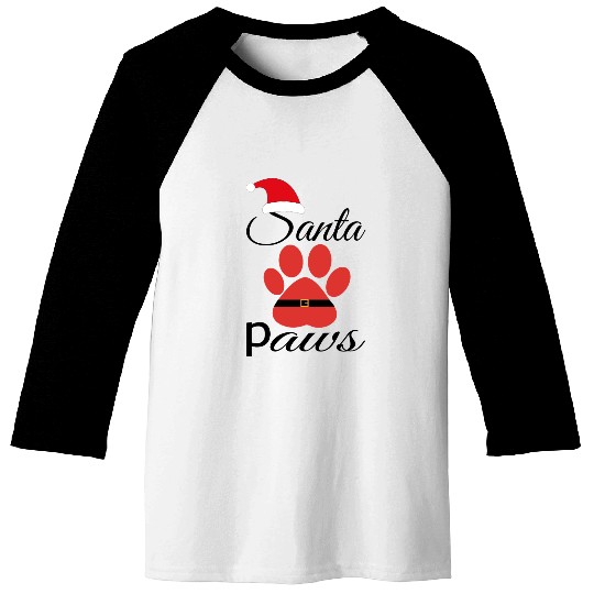 Santa Paws Baseball Tees, Christmas for Pet lover santa