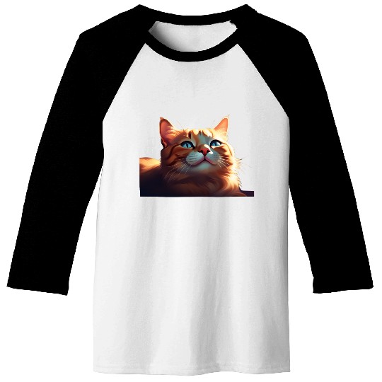 A Cute Orange Cat Baseball Tees