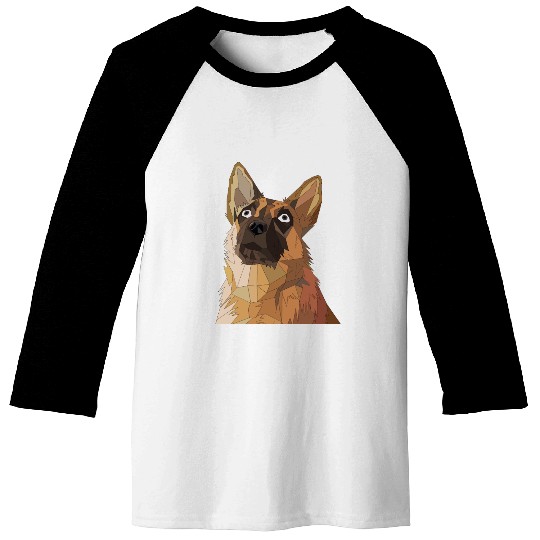 Geometric German Shepherd Dog Art Baseball Tees