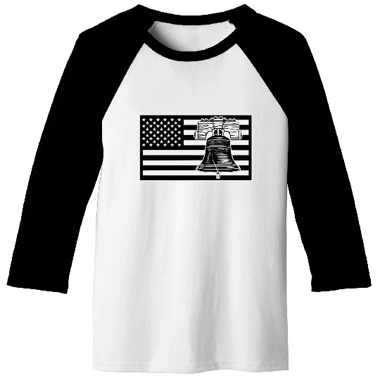 Liberty Bell US Flag LIKE US ON FB #USAPatriotGra Baseball Tees