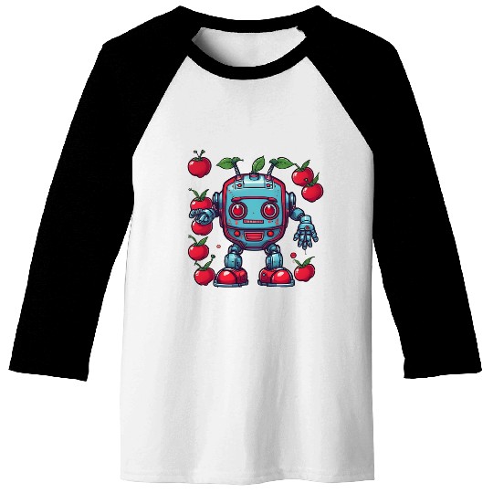 Robot Cherry Baseball Tees