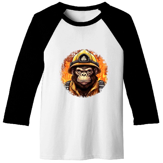 Monkey Firefighter Baseball Tees
