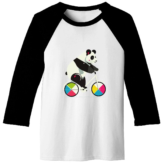 Panda on a bicycle-funny and creative illustration Baseball Tees
