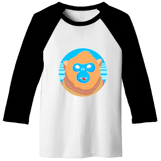 Monkey Lover Cute Snub Nosed Monkey Face Baseball Tees