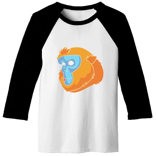 Monkey Lover Golden Snub Nosed Monkey Face Baseball Tees