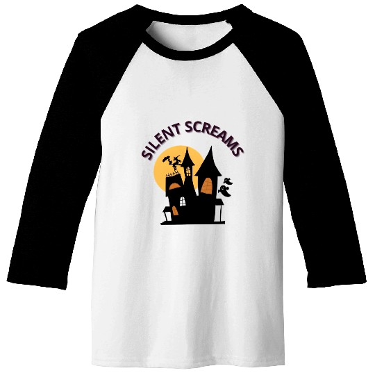 Whispers of the Haunted House Design Baseball Tees